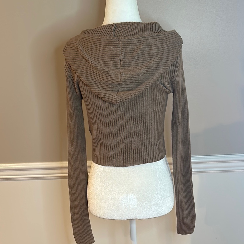 Hollister Brown Ribbed Women's Cadigan Juniors size Xs - Picture 5 of 10